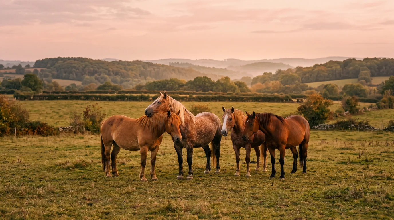 Les chevaux du Centre Équestre de Grand Varenne en liberté, Creuse